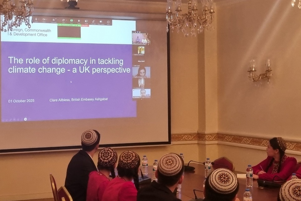 Role of diplomacy in tackling climate change: lecture at the British Embassy Ashgabat