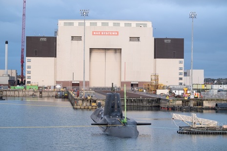 HMS Agamemnon as she dives for the first time at BAE Systems in Barrow.