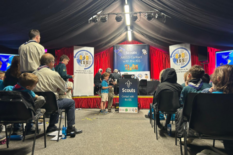 The Scouts speaking to astronauts on the International Space Station