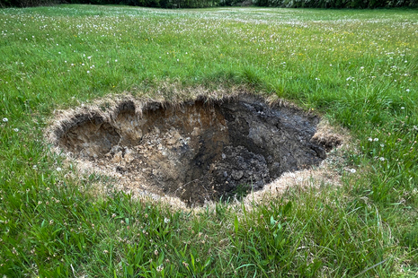 Large sinkhole found in farmer’s field in Stretton, Derbyshire.