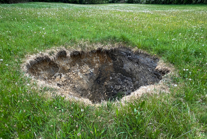 Large sinkhole found in farmer’s field in Stretton, Derbyshire.