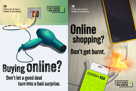 Online shopping safety campaign assets.