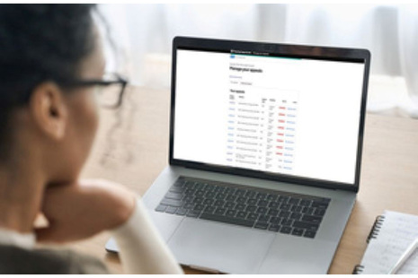 Person working at laptop