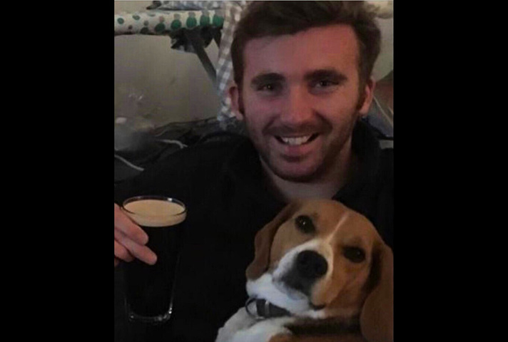 Lance Corporal George Hooley and his dog Mabel.