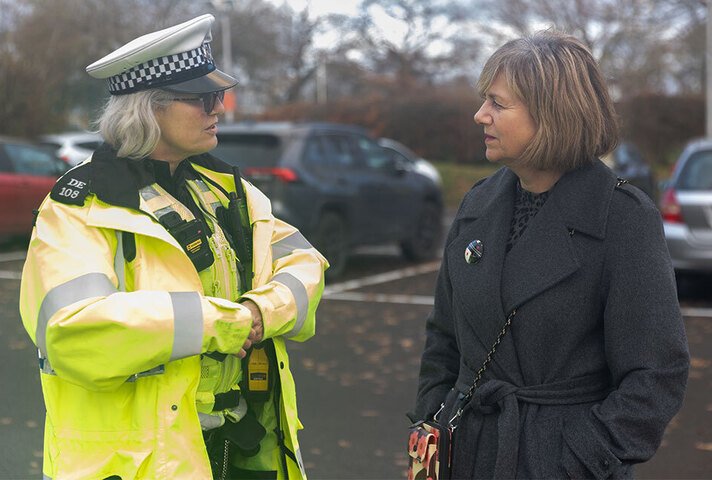 Local Transport Minister Lilian Greenwood and Chief Constable Jo Shiner.