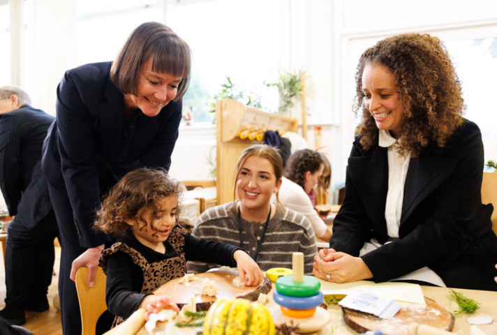 Welsh Secretary Jo Stevens at the Ely and Caerau children’s centre in South Wales.