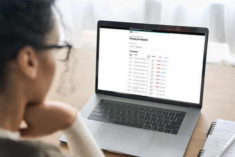 Person working at laptop