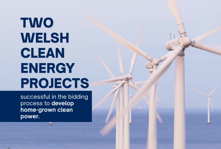 Two Welsh clean energy projects successful in the bidding process to develop home-grown clean power.