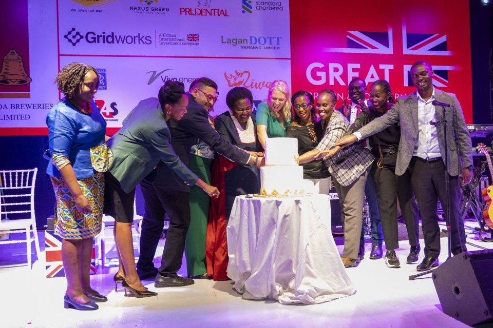 British High Commissioner to Uganda Lisa Chesney, Minister of Energy and Mineral Development Hon. Ruth Nankabirwa and partners in Climate and Nature conservation at the King's Birthday Party