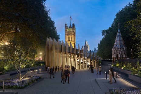 An artist interpretation of the planned Holocaust Memorial and Learning Centre in Victoria Tower Gardens.