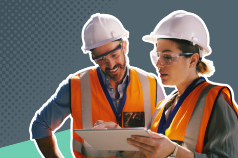 A woman and a man working in construction, overseen by the building safety regime