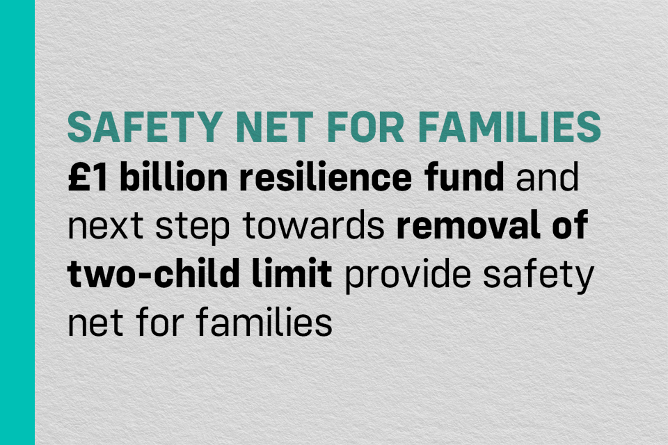 £1 billion resilience fund and next step towards removal of two-child limit provide safety net for families