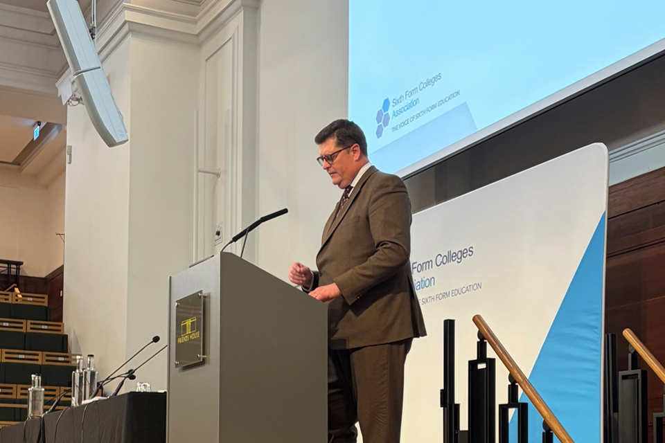 Sir Martyn Oliver's speech at the Sixth Form Colleges Association