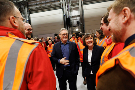 Prime Minister Keir Starmer and Welsh Secretary Jo Stevens visits Taff's Well Train Depot.