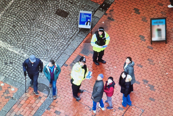 Project Servator officers seen through a drone.