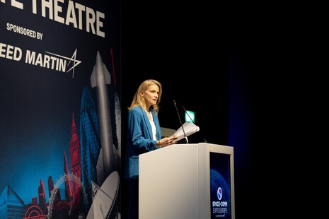 Space Minister Liz Lloyd at Space-Comm Expo