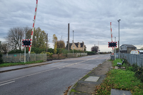 Helpston manually controlled barrier level crossing.
