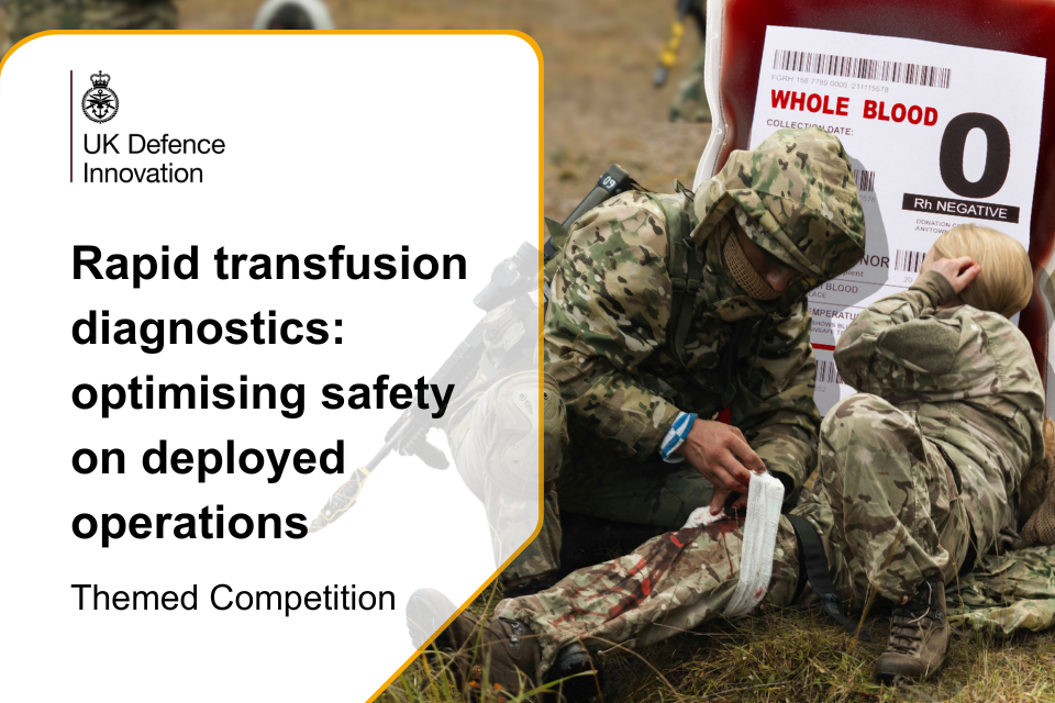 Blood on demand: UKDI seeks innovations for blood testing in the field