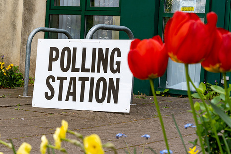Polling station sign