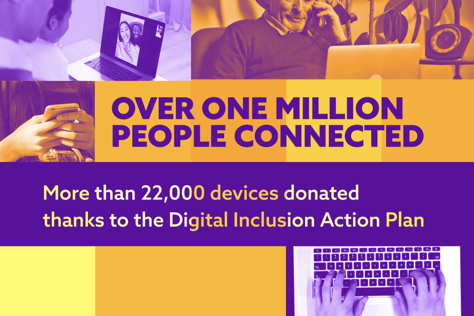 More than one million helped get connected and get online thanks to government digital inclusion action plan