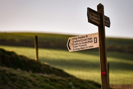 A signpost showing the new nation al trail