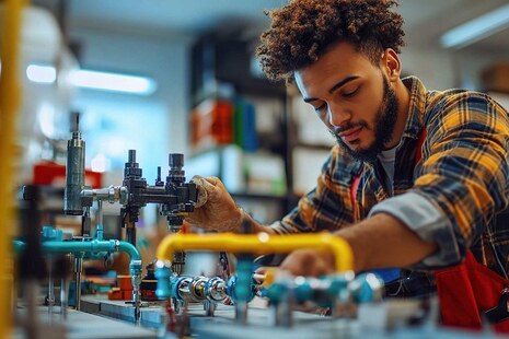 An apprentice at work