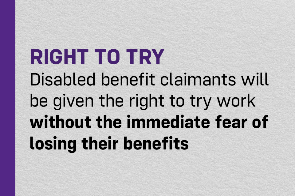 Barriers to work removed for disabled benefit claimants as landmark legislation introduced