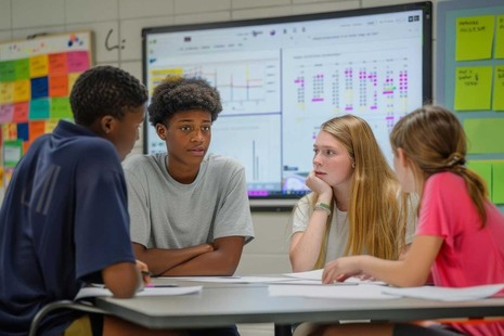 A group of students in a classroom