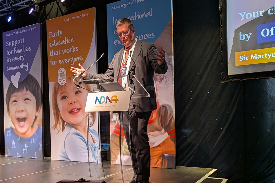 Martyn Oliver speaking at the NDNA 2026 conference