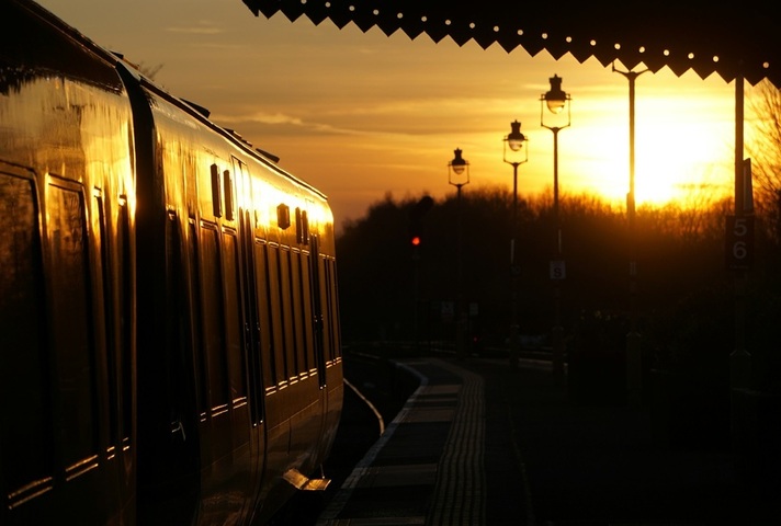Train carriage at sunset. Credit: Unsplash