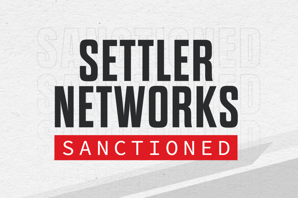UK and allies sanction networks enabling settler violence in the West Bank