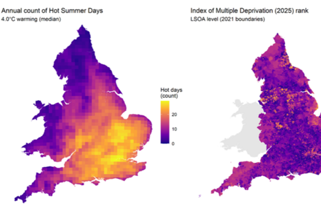 Heat and inequalities maps of the UK.