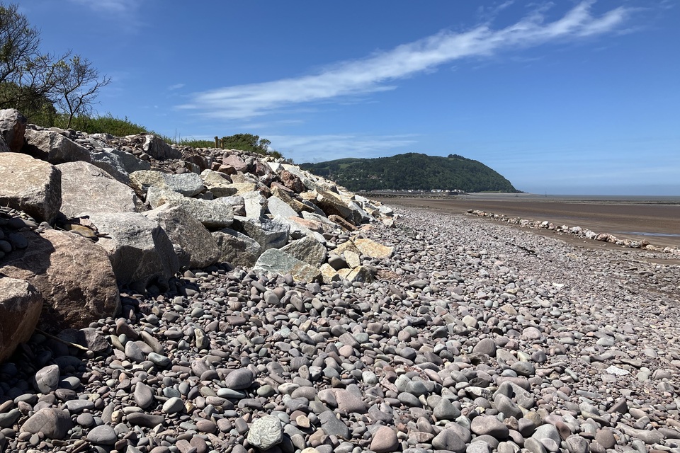 Minehead coastal defences strengthened with new rock armour