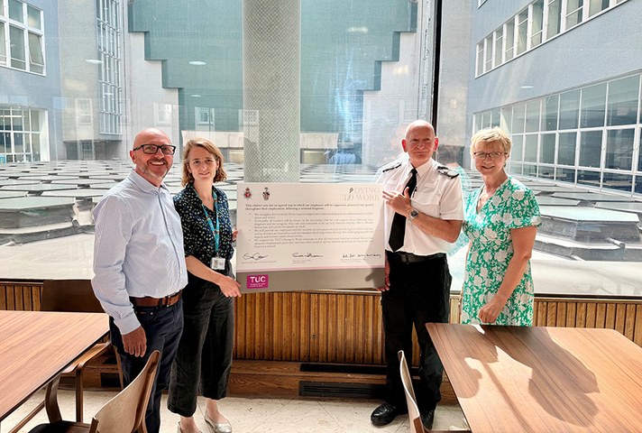 CNPF CEO Colin Longstaff, TUC Assistant General Secretary Kate Bell, Chief Constable Simon Chesterman and Chair of the Civil Nuclear Police Authority, Susan Johnson.