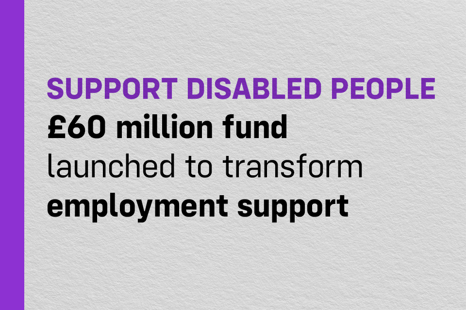 £60 million fund launched to transform employment support