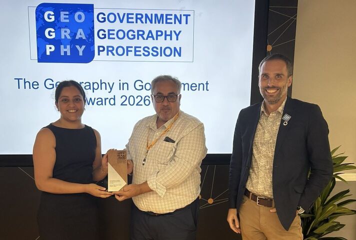 Members of the National Situation Centre Team with David Wood (Head of GGP)