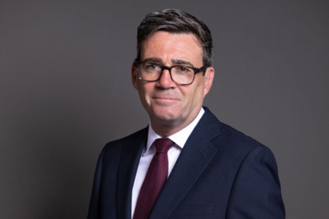Andy Burnham delivering his first speech as Prime Minister