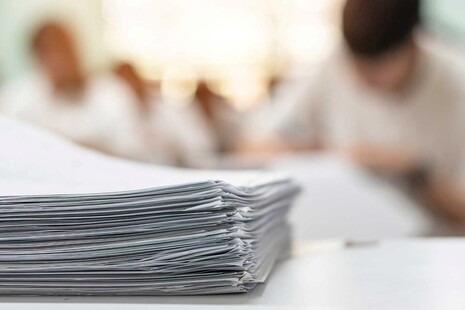Students taking an exam
