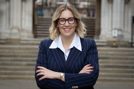 Megan Lee-Devlin, new CEO of HMCTS, outside Royal Courts of Justice