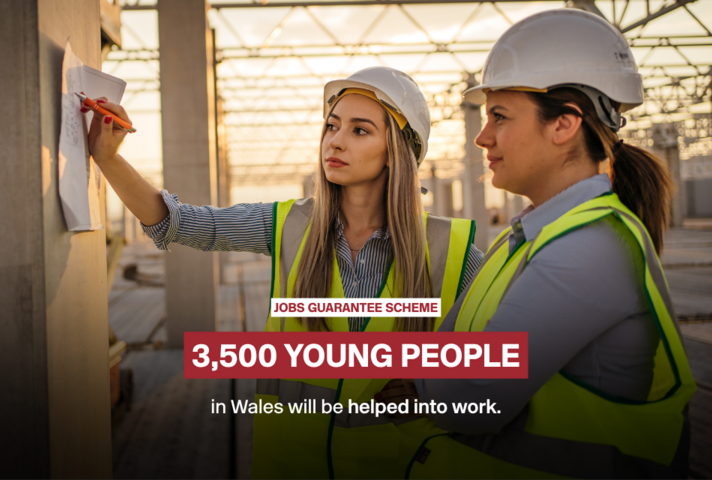 Jobs Guarantee Scheme. 3,500 young people in Wales will be helped into work.