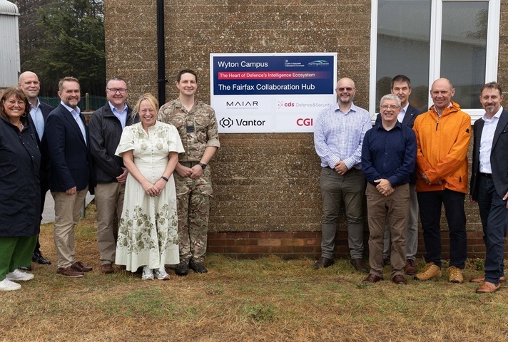 Station Commander with council and industry partners at the FAIRFAX Collaboration Hub opening.