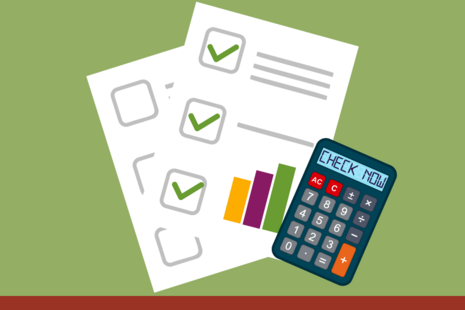 Tick boxes and calculator illustration