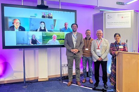 Image of the presenters at the Newcastle disease event