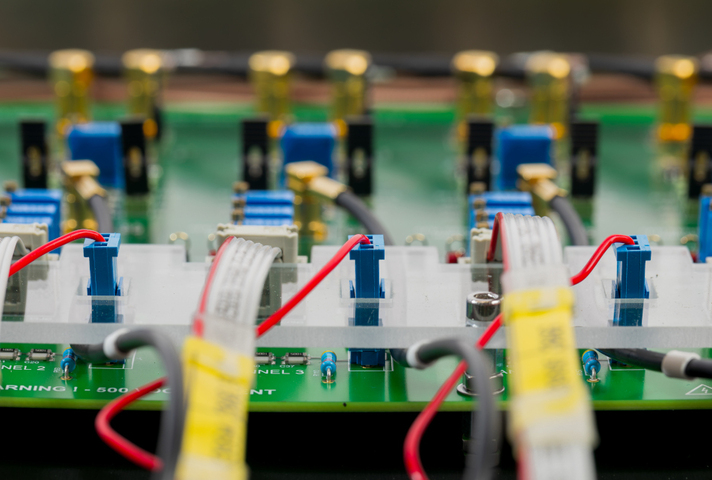 A circuit board and wiring on a polychromator.